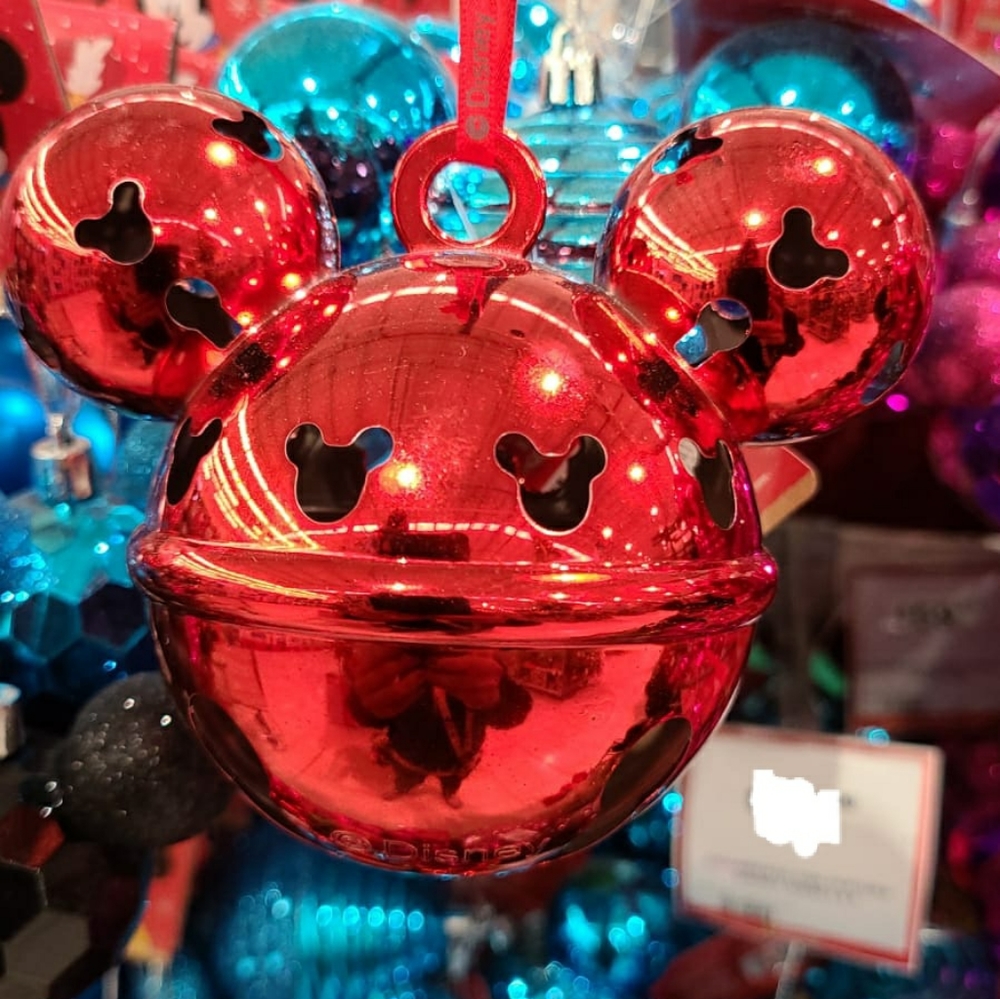 Disney Mickey Mouse Red Gingle Bell Christmas Ornament
